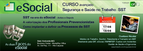 CURSO Avan ado ESocial Para Seguran a E Sa de Do Trabalho SST Belo 