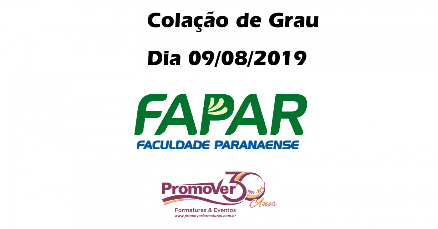 Colação de Grau FAPAR Faculdade Paranaense em Curitiba - Sympla