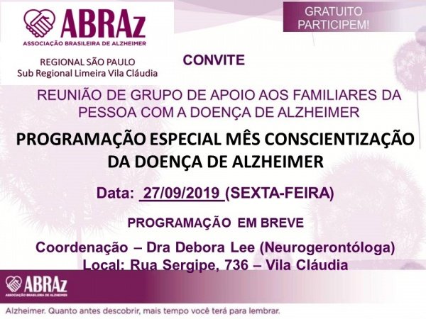 Reunião Abraz Limeira Vila Cláudia -PROGRAMAÇÃO ESPECIAL MÊS DE ...