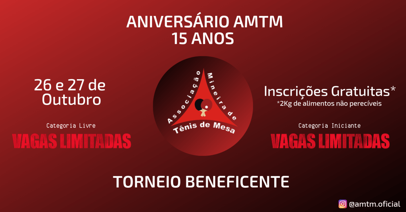 Torneio Beneficente - Aniversário de 15 anos AMTM em Contagem - Sympla