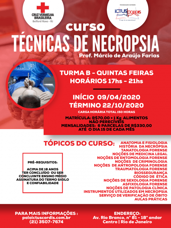 Curso Técnicas de Necropsia - Turma B em Rio de Janeiro - Sympla