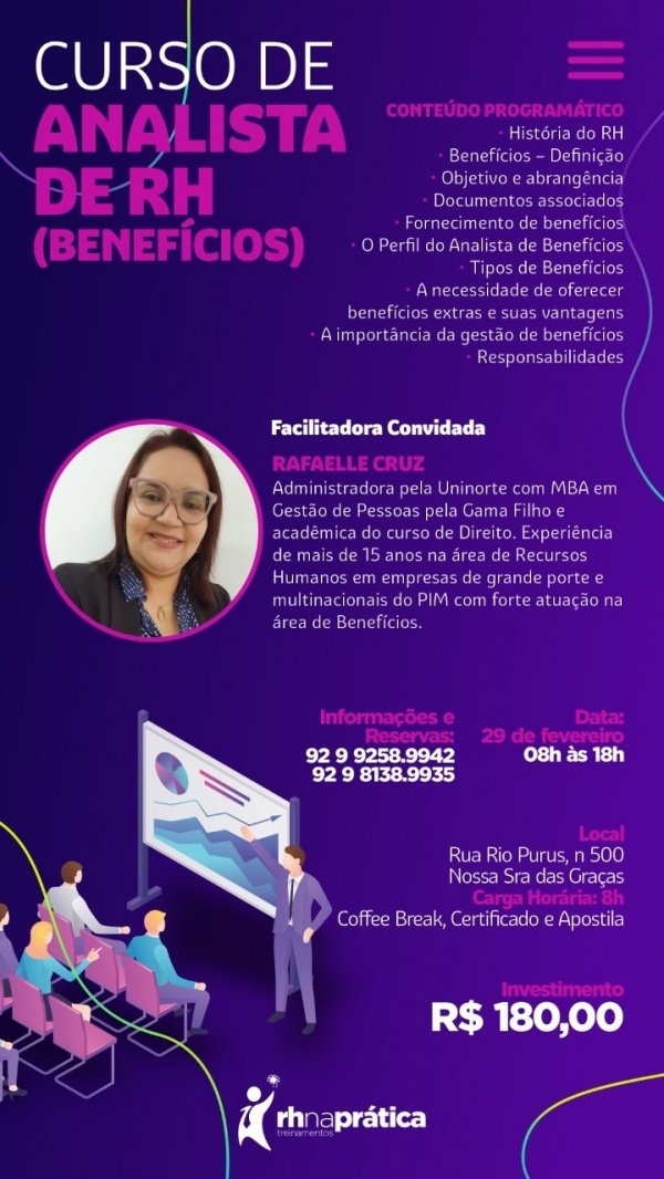 CURSO: ANALISTA DE RH (BENEFÍCIOS) em Manaus - Sympla