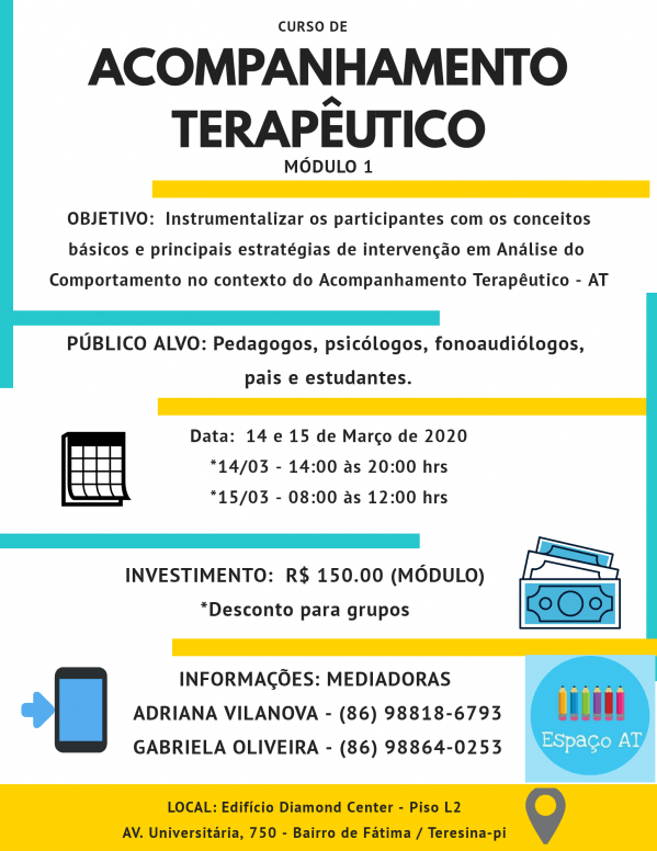 Curso de ACOMPANHAMENTO TERAPÊUTICO - AT ( Módulo 1) em Teresina - Sympla