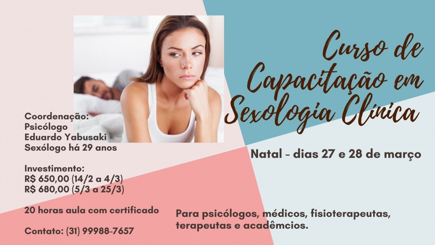 SEXOLOGIA CLÍNICA - CURSO DE CAPACITAÇÃO em Natal - Sympla