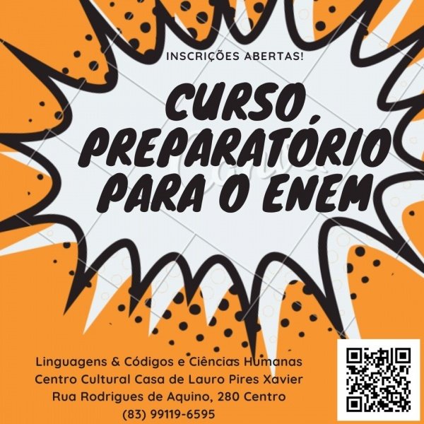 AULÃO CURSINHO POPULAR PREPARATÓRIO PARA O ENEM TURMA 01 MANHÃ em João ...