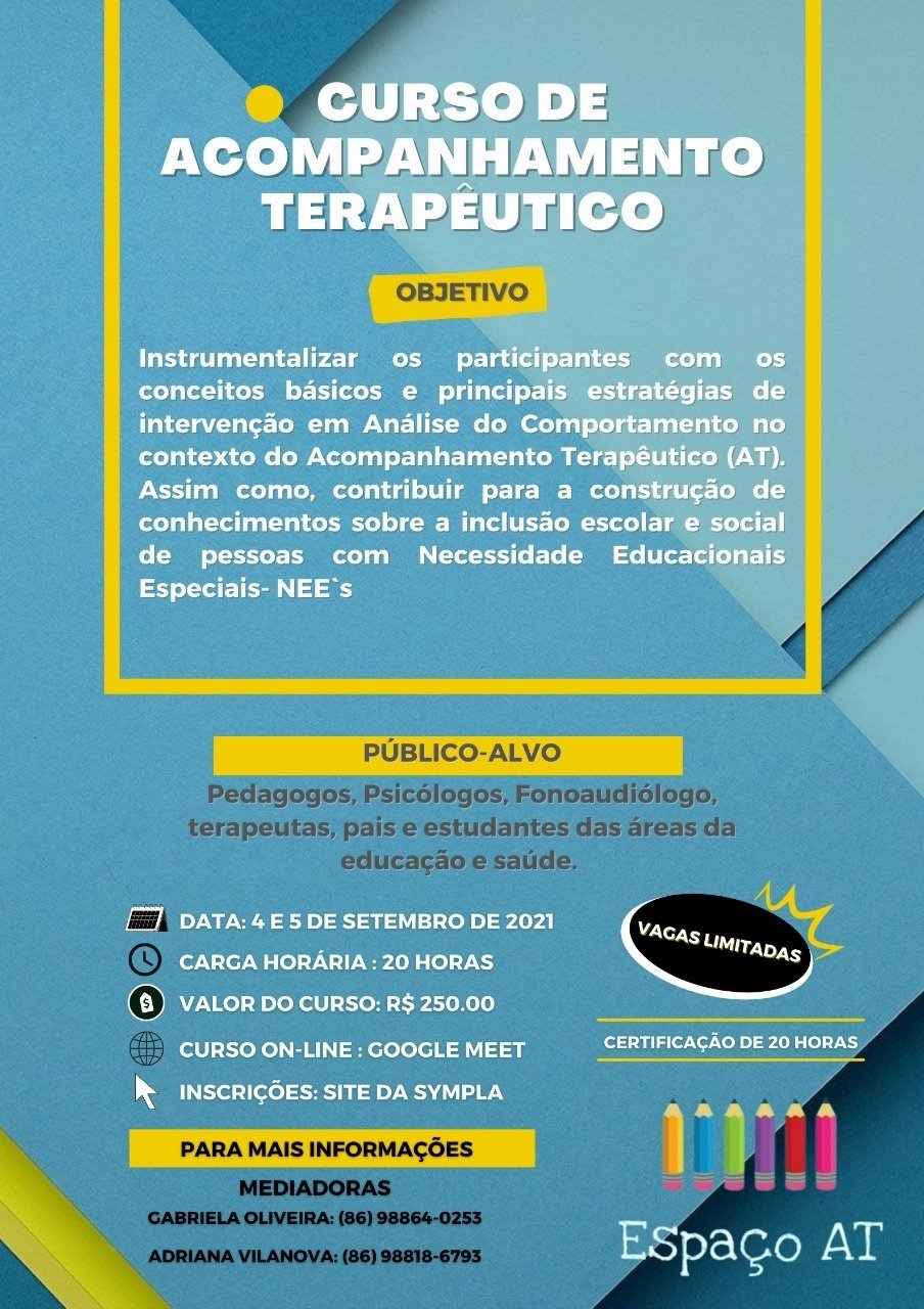 CURSO DE ACOMPANHAMENTO TERAPÊUTICO - online - Sympla
