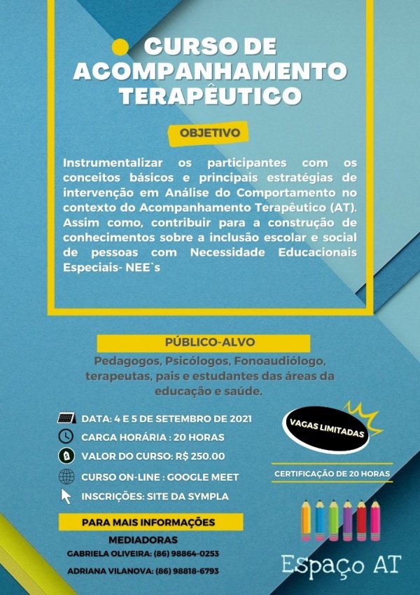 CURSO DE ACOMPANHAMENTO TERAPÊUTICO - online - Sympla