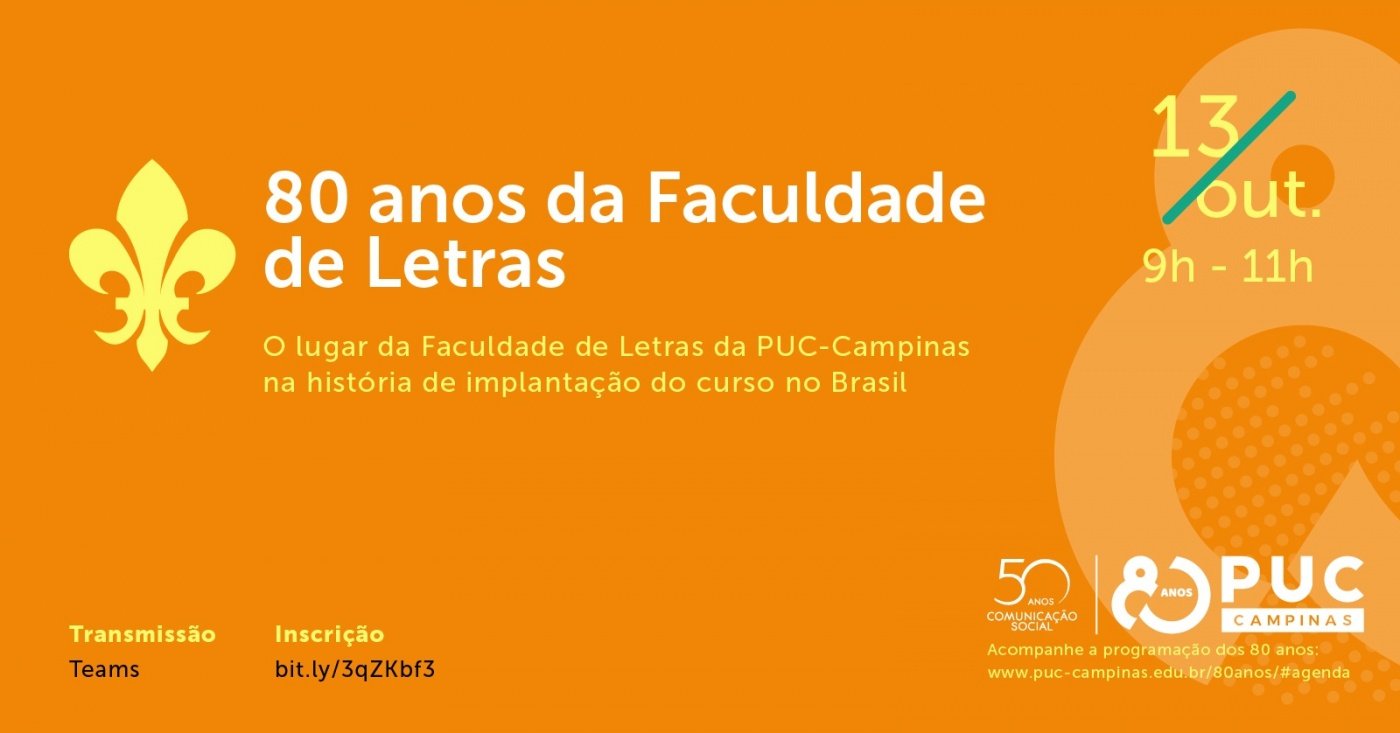 80 anos da Faculdade de Letras - online - Sympla