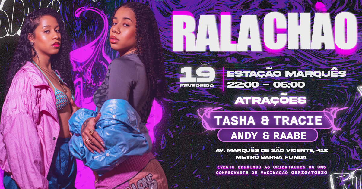 Andy Raabe RALACHÃO CONVIDA TASHA & TRACIE - 19/02 em São Paulo - Sympla