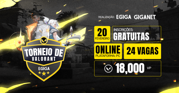 Torneio E Giga De Valorant 07 18 000 VP ELO LIVRE Online Sympla