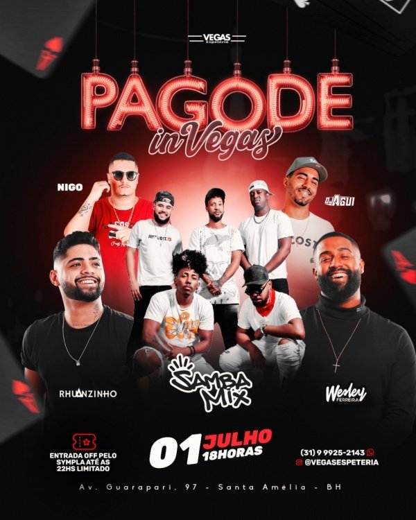 Pagode in vegas em Belo Horizonte 2023 Sympla