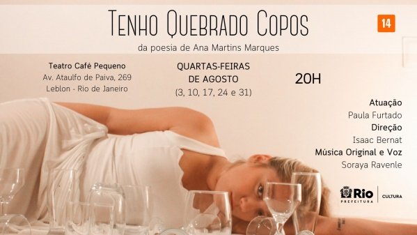 Tenho Quebrado Copos 10/08 em Rio de Janeiro - 2024 - Sympla