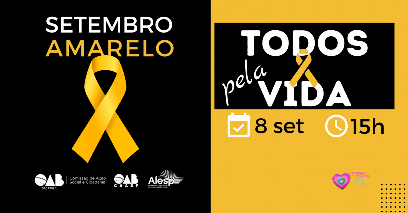 SETEMBRO AMARELO - TODOS PELA VIDA em São Paulo - Sympla