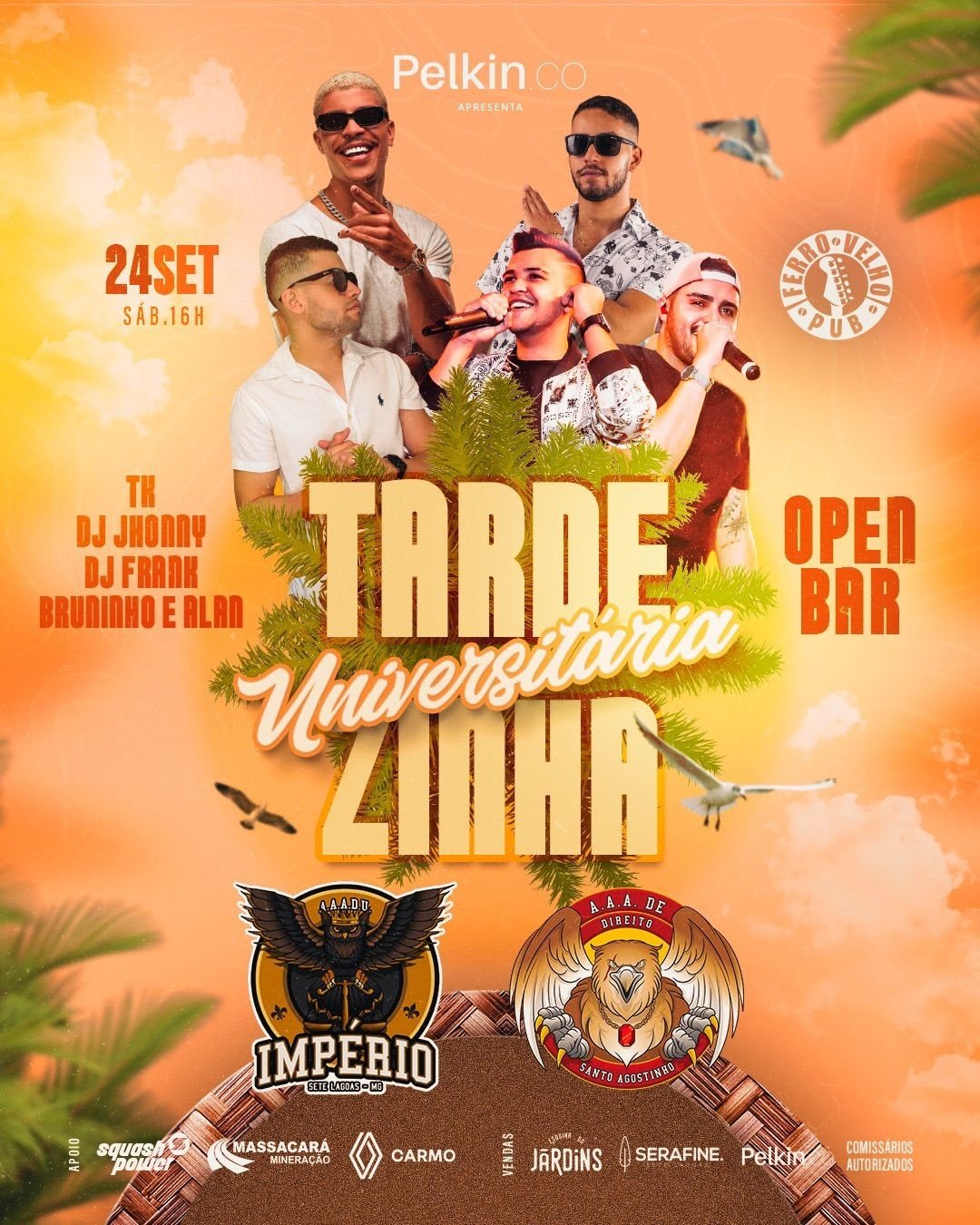 Tp Open Sete Rios Tardezinha Universitária Open Bar em SETE LAGOAS - Sympla