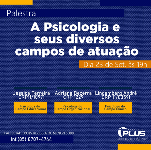 A PSICOLOGIA E SEUS DIVERSOS CAMPOS DE ATUAÇÃO em Fortaleza - Sympla