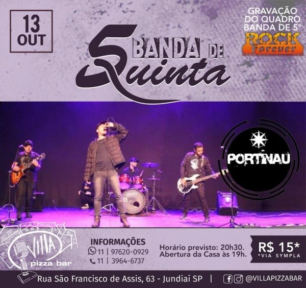 Portinau no Villa Pizza Bar em Jundiaí 2023 Sympla