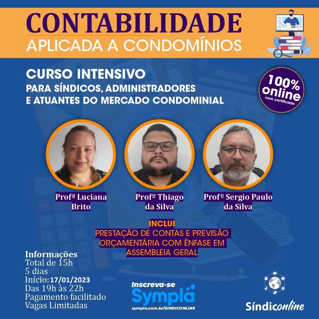 Curso de Contabilidade Aplicada a Condomínios - EAD - online - Sympla