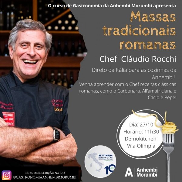Massas tradicionais romanas com o chef Claudio Rocchi em São Paulo - Sympla