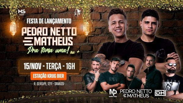 Lançamento DVD Pedro Netto e Matheus em Belo Horizonte - Sympla