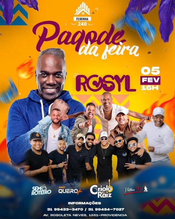 PAGODE DA FEIRA SHOW COM ROSYL em Belo Horizonte Sympla