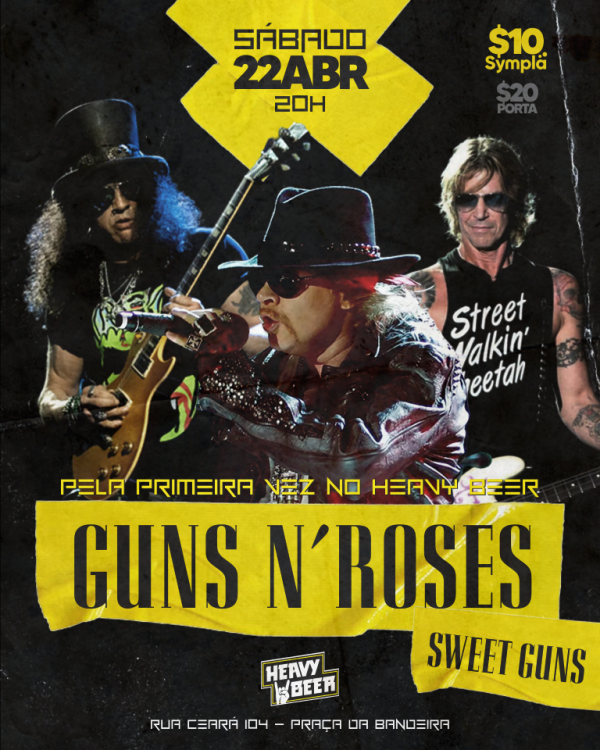 GUNS N ROSES TRIBUTO SWEET GUNS PELA PRIMEIRA VEZ NO HEAVY BEER ! em