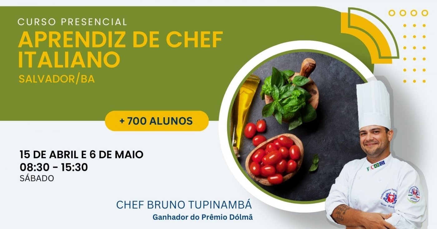 CURSO - CURSO APRENDIZ DE CHEF ITALIANO em Salvador - Sympla
