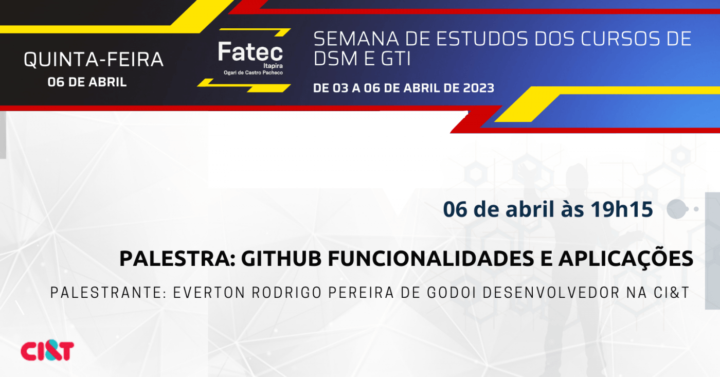 GITHUB FUNCIONALIDADES E APLICAÇÕES em Itapira - Sympla