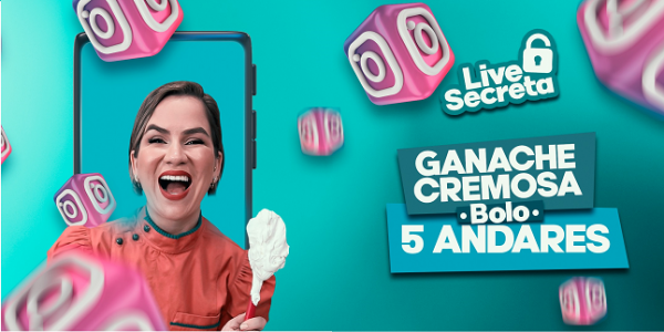 Imagem do evento LIVE DE ESTRUTURAÇÃO DE BOLOS DE ANDARES EM GANACHE CREMOSA