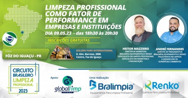 LIMPEZA PROFISSIONAL COMO FATOR DE PERFORMANCE em Foz do Iguaçu - Sympla