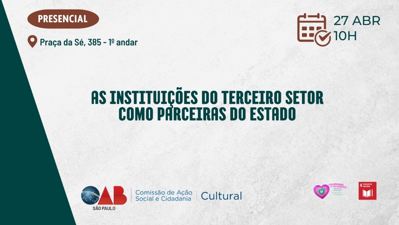 AS INSTITUIÇÕES DO TERCEIRO SETOR COMO PARCEIRAS DO ESTADO em São Paulo ...