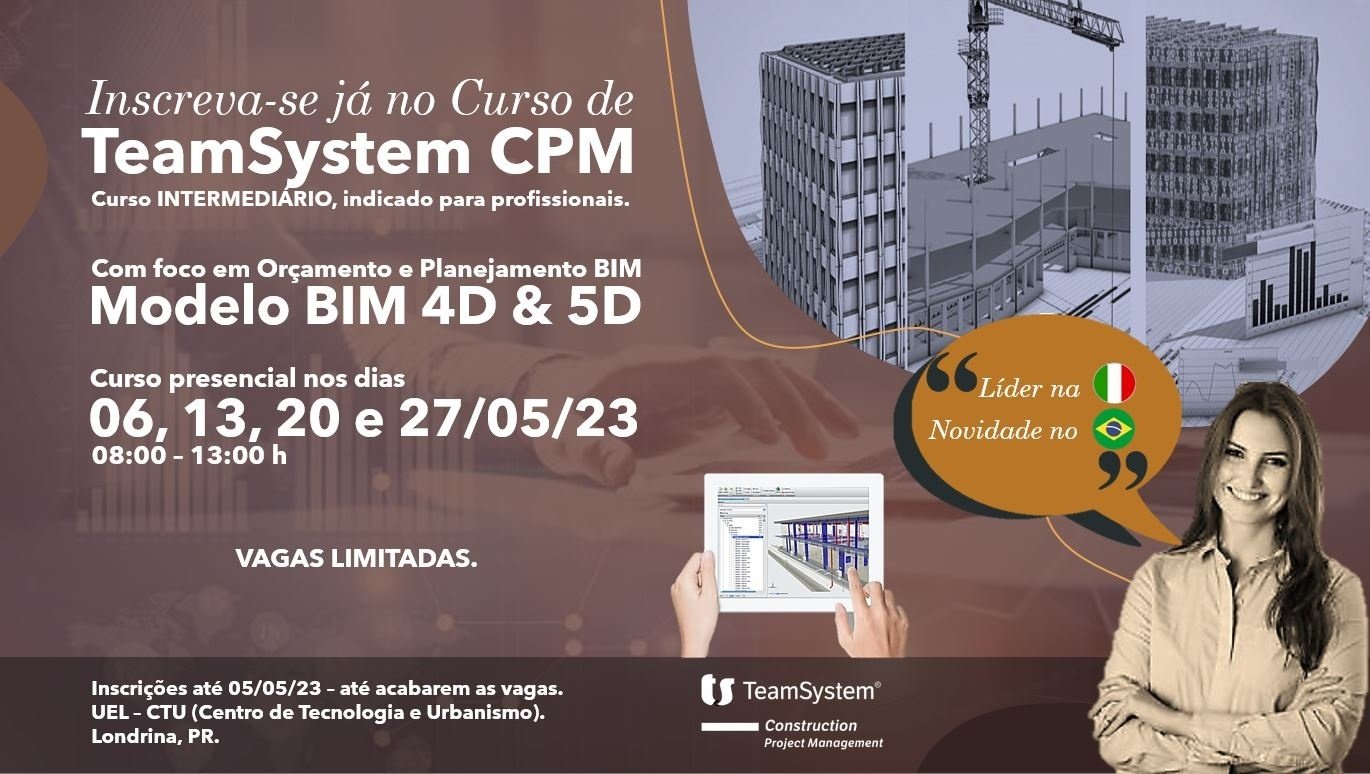 Curso em TeamSystem CPM - BIM 4D e 5D - INTERMEDIÁRIO em Londrina - Sympla