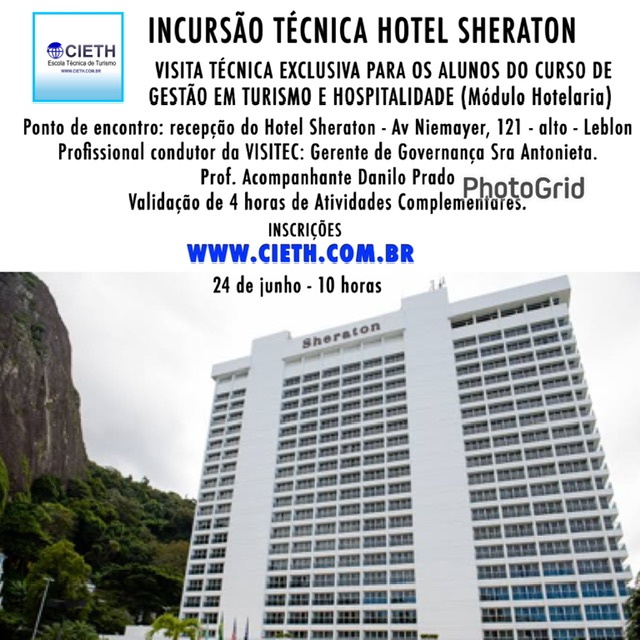Incursão Técnica ao Hotel Sheraton em Rio de Janeiro - Sympla
