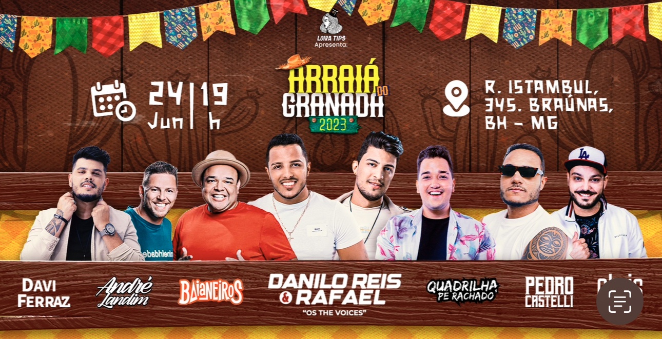 ARRAIÁ DO CLUBE GRANADA | 24/06 | 19H em Belo Horizonte