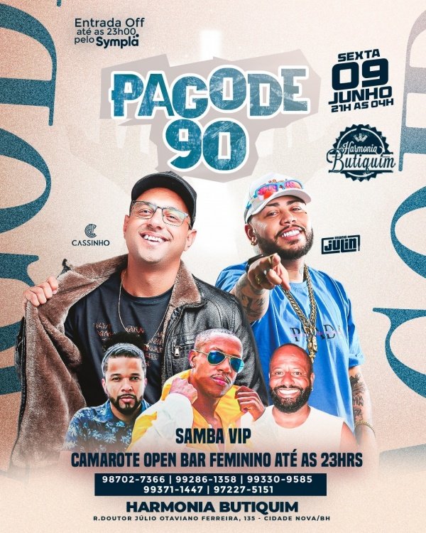 PAGODE 90 HARMONIA BUTIQUIM em Belo Horizonte Sympla