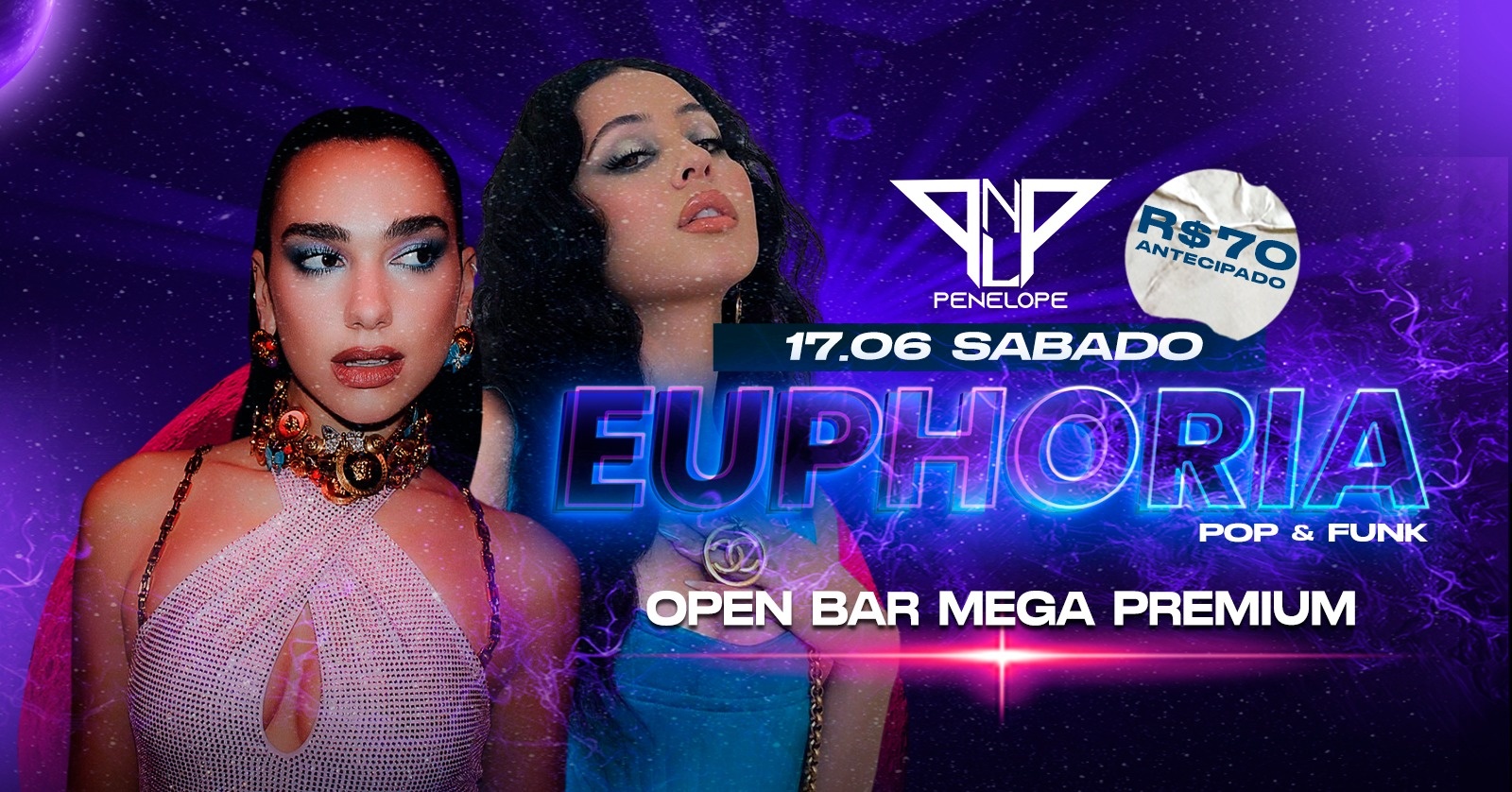 EUPHORIA - Pop/Funk - Open Bar MEGA Premium - R$70 antecipado! em