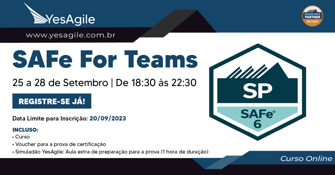 Safe Sp SAFe for Teams com certificação SAFe® Practitioner (SP) - online - Sympla