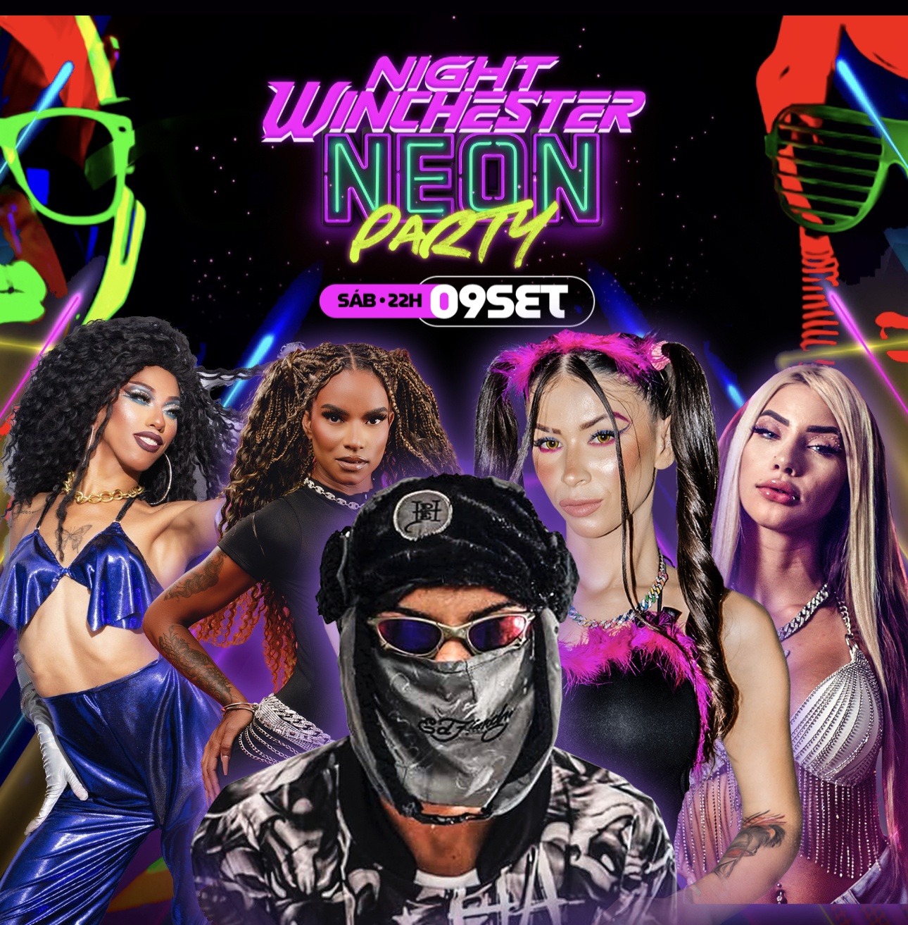 Night Winchester - Neon Pary com : DJ ARANA - PIPOKINHA -  MC THAMMY & KATHY MARAVILHA em São Paulo