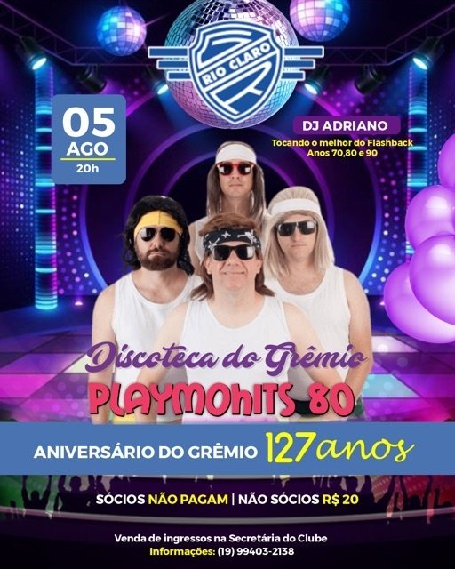 3ª DISCOTECA DE ANIVERSÁRIO GREMIO RECREATIVO em Rio Claro Sympla