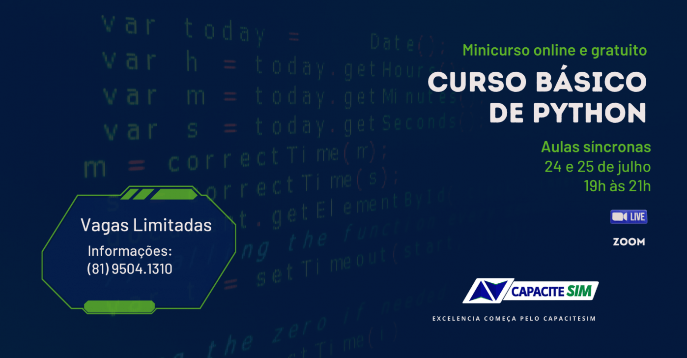 Curso Básico e Gratuito de Python - online - Sympla