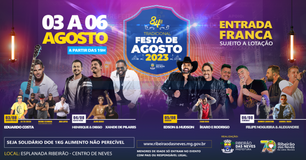 84ª Tradicional Festa de Agosto em Ribeirão das Neves - Sympla