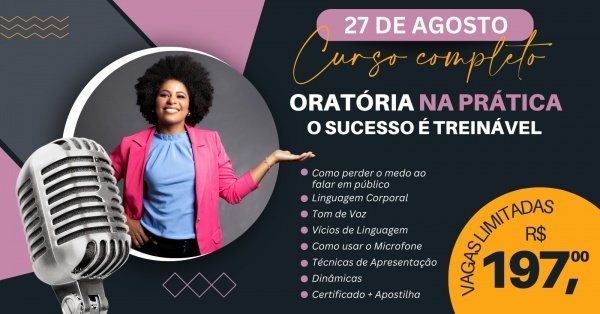 Oratória na Prática BH- Curso Presencial em Belo Horizonte - Sympla