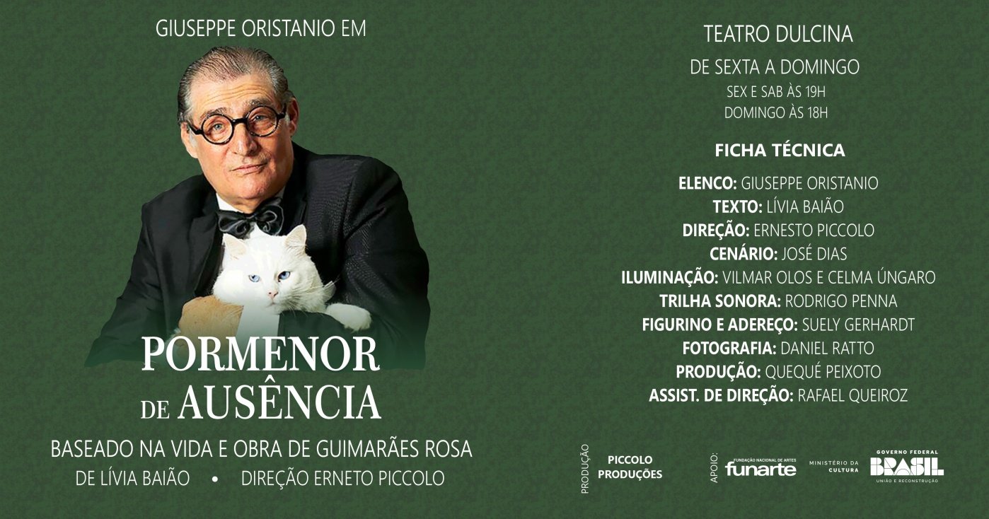 PORMENOR DE AUSÊNCIA - Baseado na vida e obra de Guimarães Rosa em Rio de  Janeiro - Sympla