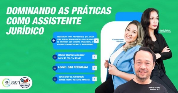 WORKSHOP: DOMINANDO AS PRÁTICAS COMO ASSISTENTE JURÍDICO em Petrolina ...