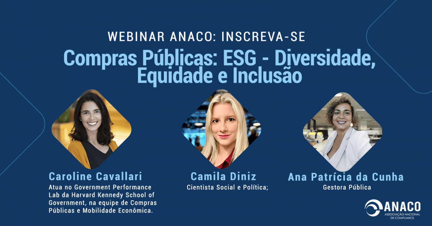 Webinar ANACO: Compras Públicas: ESG - Diversidade, Equidade e Inclusão ...