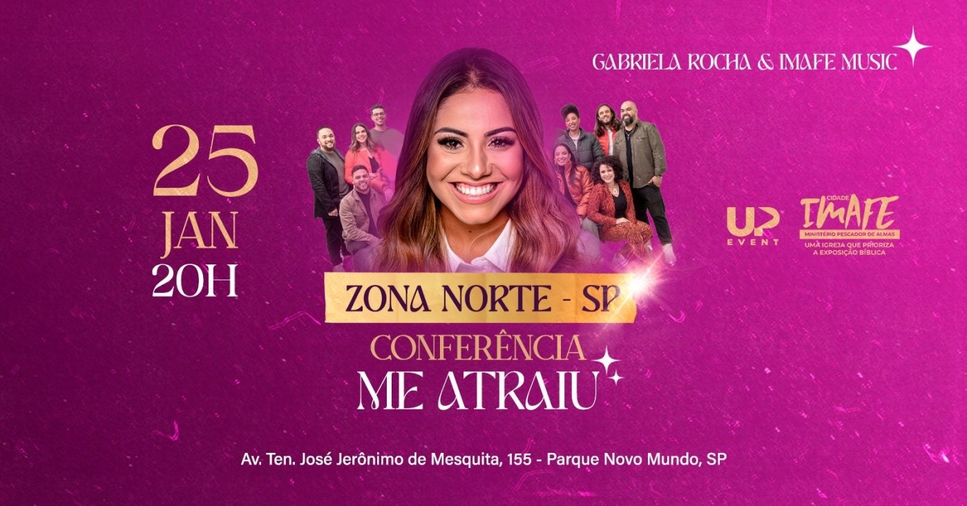 Imafe CONFERÊNCIA ME ATRAIU - GABRIELA ROCHA E IMAFE MUSIC em São Paulo - Sympla