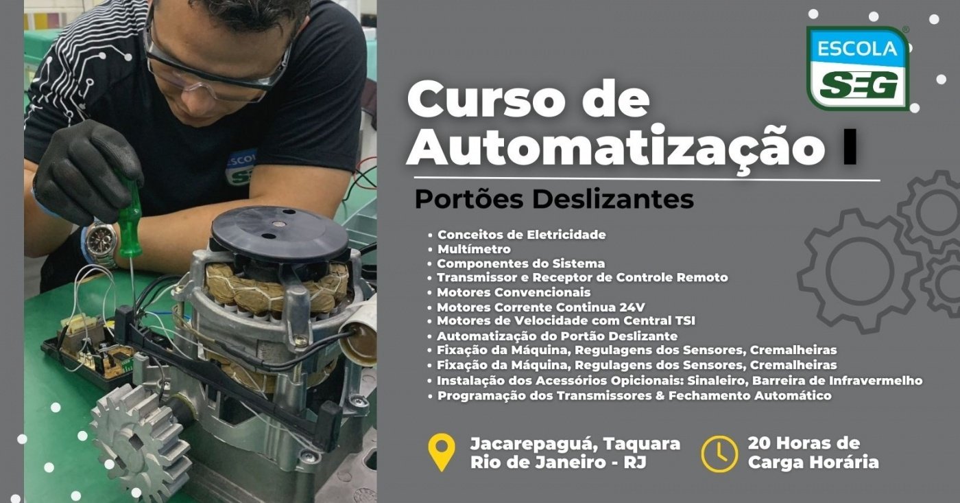 CURSO DE AUTOMATIZAÇÃO I - PORTÕES DESLIZANTES (Março - 2026)