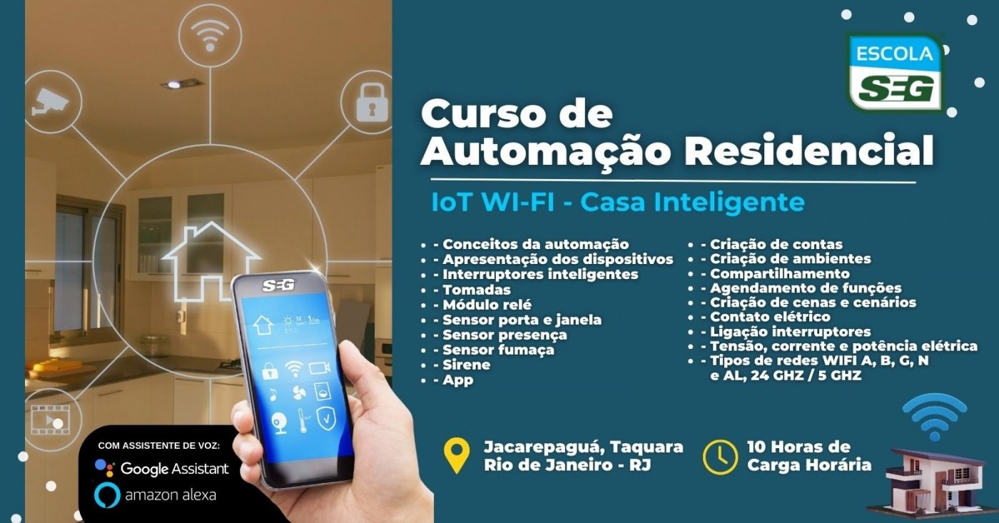CURSO DE AUTOMAÇÃO RESIDENCIAL - IoT WI-FI (ABRIL)