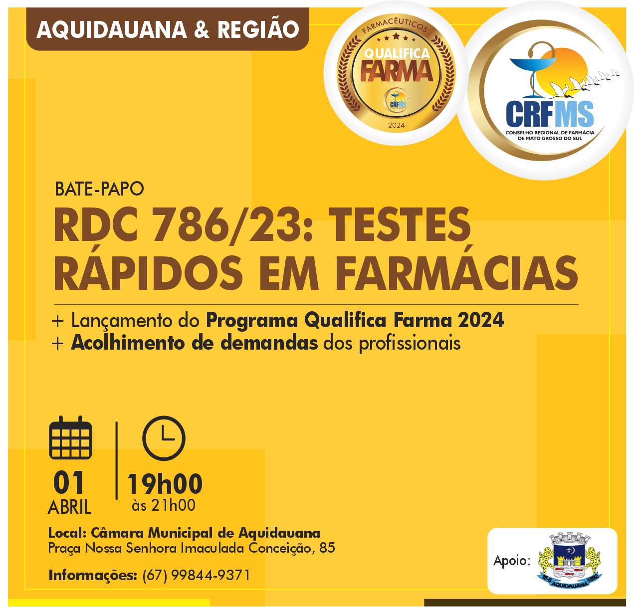Aquidauana - QualificaFarma: RDC 786/23 Testes Rápidos em Farmácias em ...