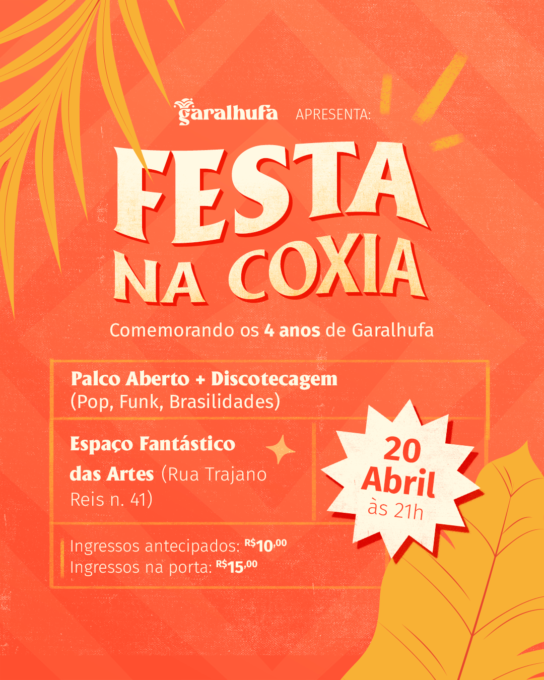 Festa na Coxia- 4 anos de Garalhufa! em Curitiba - Sympla
