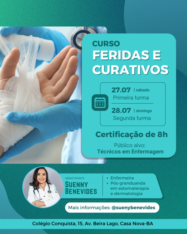 CURSO DE FERIDAS E CURATIVOS em Casa Nova - Sympla